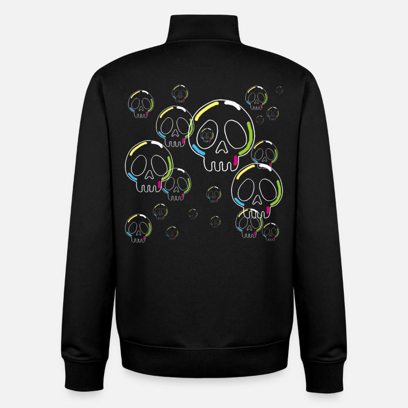 Crânes de savon - Sweat zippé unisexe en coton bio Stanley/Stella - noir