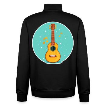 Illustration de ukulélé - Sweat zippé unisexe en coton bio Stanley/Stella - noir - Dos - AI Model Male 185 light (185cm)