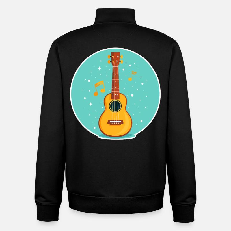 Ukulele Illustration - Unisex Organic Zip Sweatshirt von Stanley/Stella - Schwarz