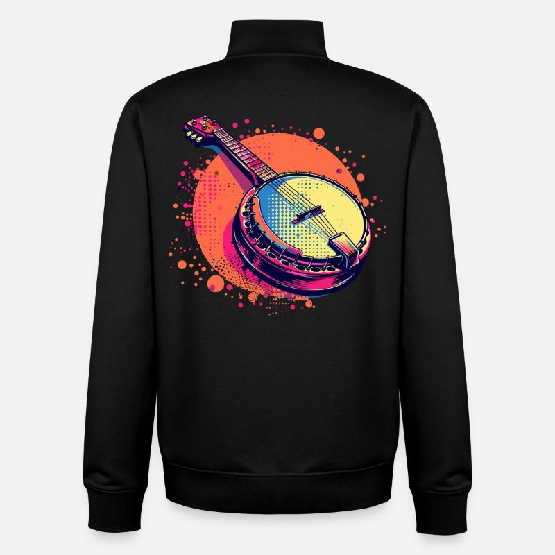 Banjo Comic Look - Unisex Organic Zip Sweatshirt von Stanley/Stella - Schwarz
