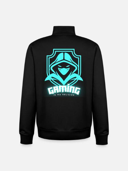 GAMING IS MY RELIGION - Unisex Organic Zip Sweatshirt by Stanley/Stella - black