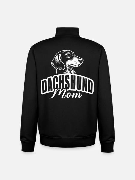 "Dachshund Mom" mit Hundekopf - Unisex Organic Zip Sweatshirt von Stanley/Stella - Schwarz