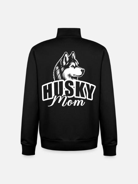 « Maman husky » - Sweat zippé unisexe en coton bio Stanley/Stella - noir