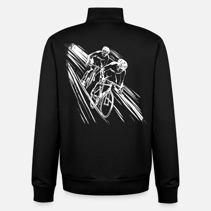 Cyclists Graphic - Unisex Organic Zip Sweatshirt by Stanley/Stella - black