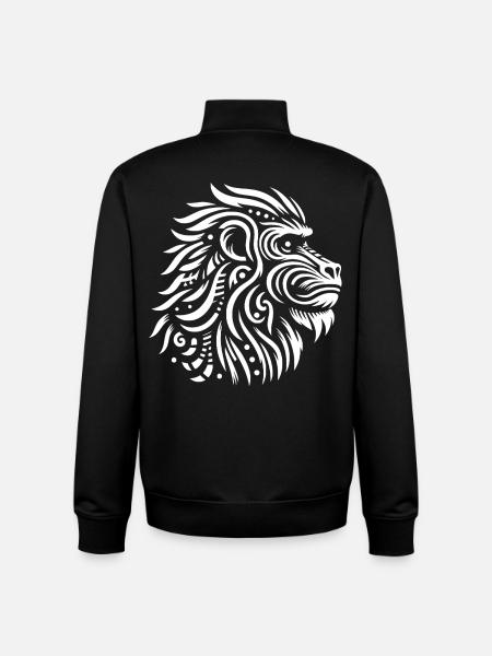 Mandrill tribal - Sweat zippé unisexe en coton bio Stanley/Stella - noir