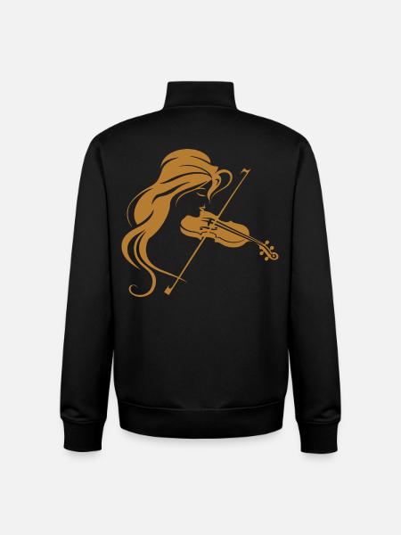 Graphisme de violoniste - Sweat zippé unisexe en coton bio Stanley/Stella - noir