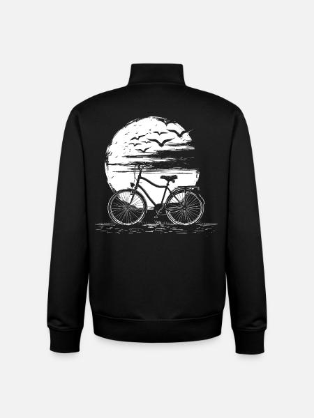 Cycling Drawing - Unisex Organic Zip Sweatshirt by Stanley/Stella - black