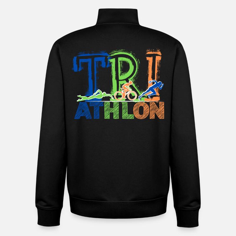 TRIATHLON - Next Level - Unisex Organic Zip Sweatshirt von Stanley/Stella - Schwarz