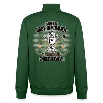 Made a Baby Finally Dad Humor Design - Unisex Organic Zip Sweatshirt von Stanley/Stella - Flaschengrün - Hinten - AI Model Male 185 dark (185cm)