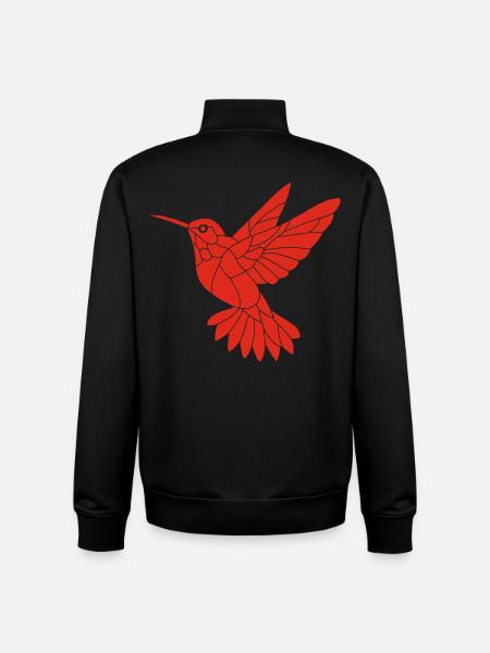 Red Hummingbird - Unisex Organic Zip Sweatshirt by Stanley/Stella - black