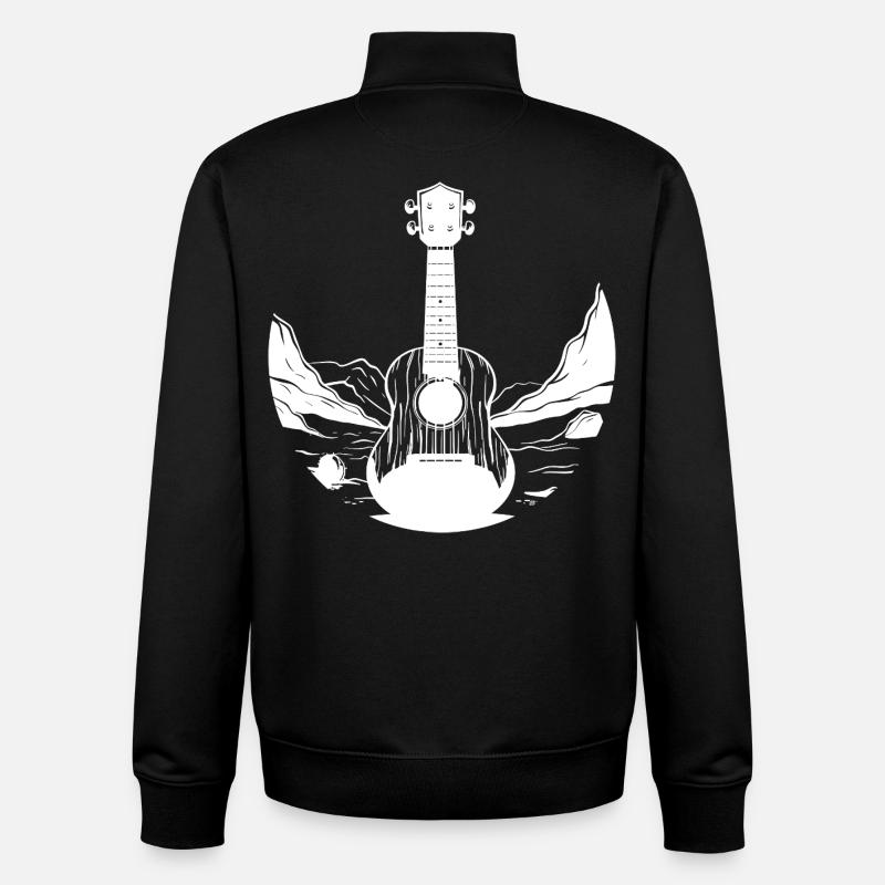 Graphiques Ukulele - Sweat zippé unisexe en coton bio Stanley/Stella - noir