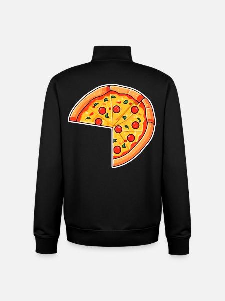 Pizza Cartoon Look - Sweat zippé unisexe en coton bio Stanley/Stella - noir