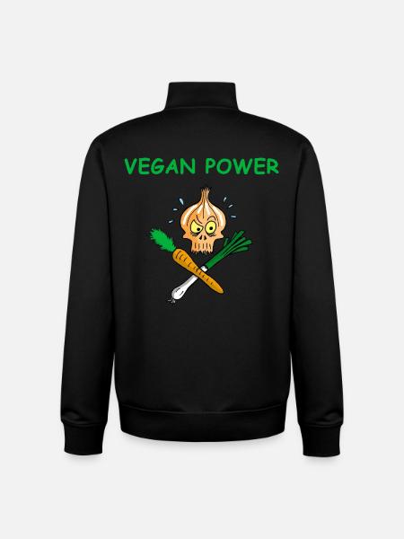 The power of vegans - Unisex Organic Zip Sweatshirt by Stanley/Stella - black