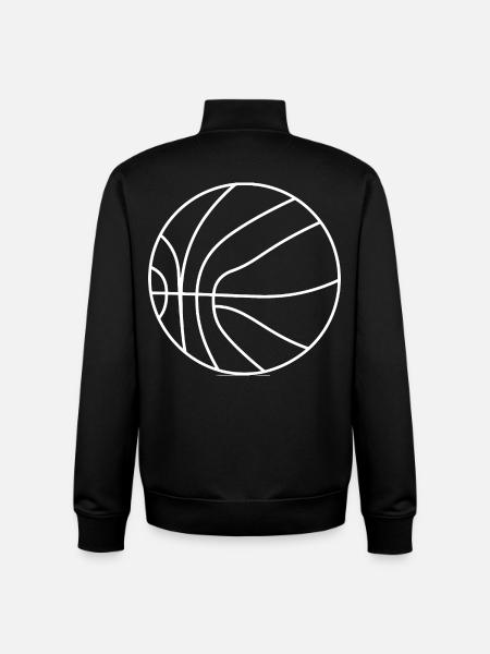 Basketball Player Drawing - Unisex Organic Zip Sweatshirt by Stanley/Stella - black