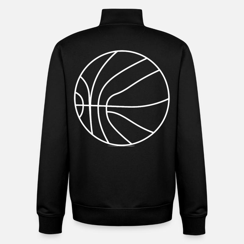 Basketballer Zeichnung - Unisex Organic Zip Sweatshirt von Stanley/Stella - Schwarz