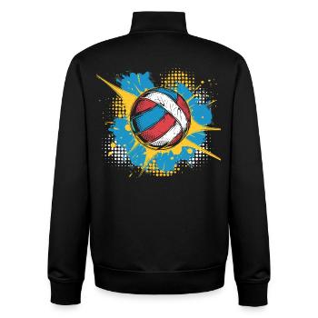 Ballon de volley-ball Street Art - Sweat zippé unisexe en coton bio Stanley/Stella - noir - Dos - AI Model Male 185 light (185cm)