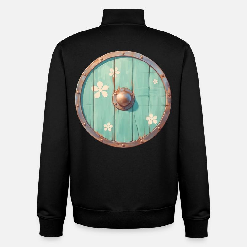 Viking Shield - Unisex Organic Zip Sweatshirt by Stanley/Stella - black
