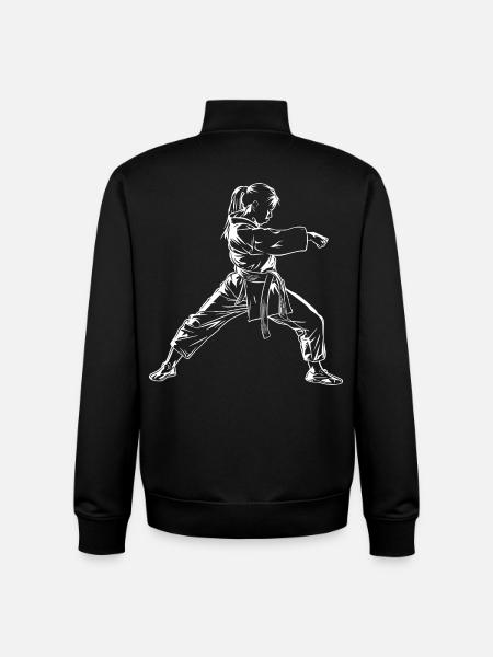 Karate Mädchen Skizze - Unisex Organic Zip Sweatshirt von Stanley/Stella - Schwarz