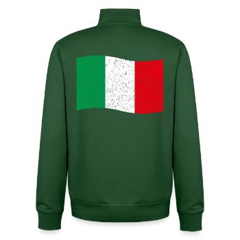 vintage Italian flag - Unisex Organic Zip Sweatshirt by Stanley/Stella - bottle green - Back - AI Model Male 185 dark (185cm)