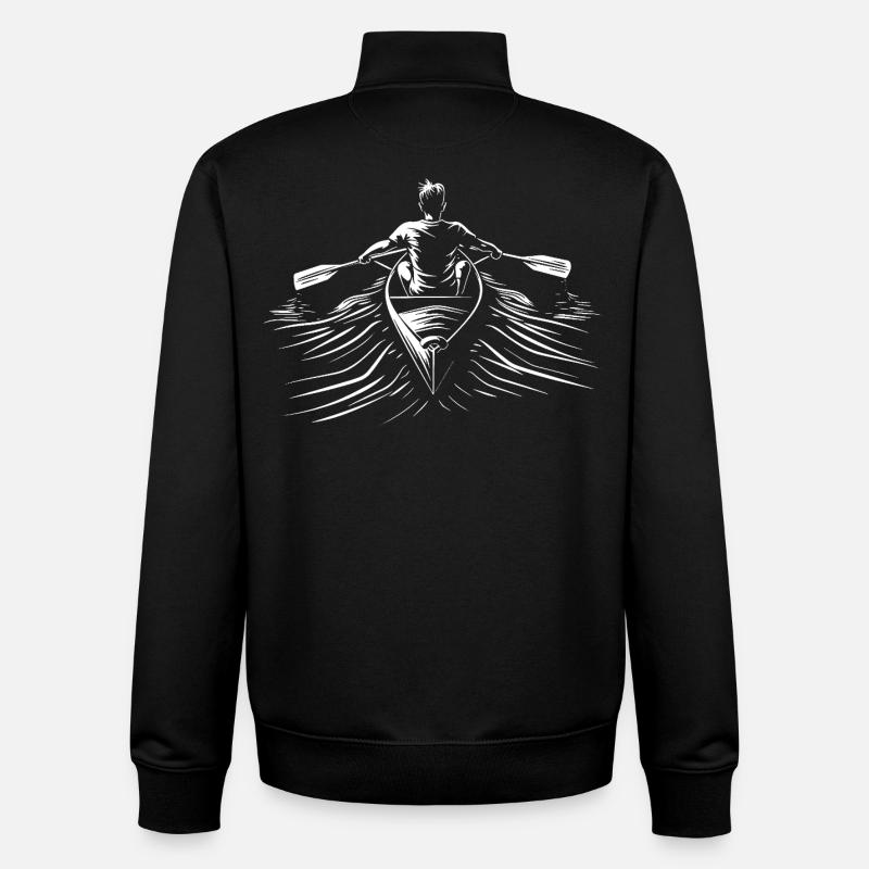 Ligne d’aviron - Sweat zippé unisexe en coton bio Stanley/Stella - noir