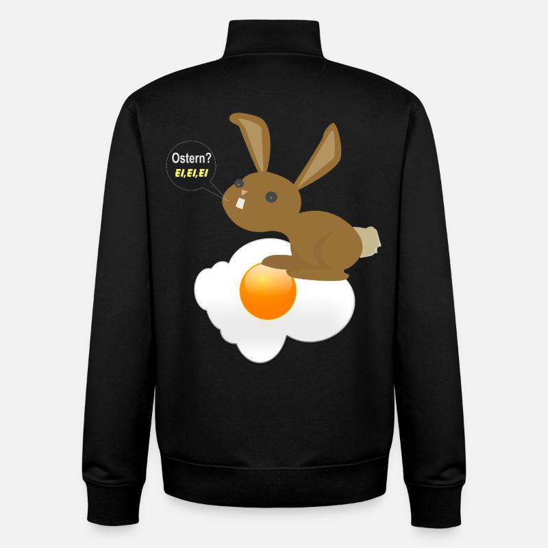 Hase Ostern Ei Ei Ei - Unisex Organic Zip Sweatshirt von Stanley/Stella - Schwarz