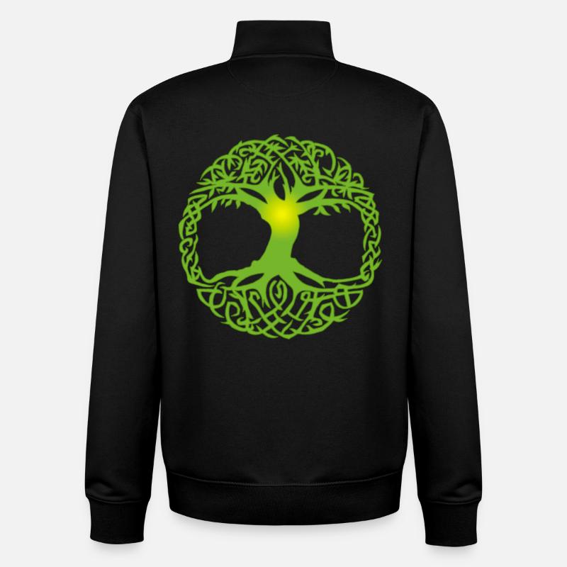 Abre celte - Sweat zippé unisexe en coton bio Stanley/Stella - noir