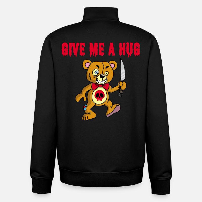 Psychopathischer Teddybär - Unisex Organic Zip Sweatshirt von Stanley/Stella - Schwarz