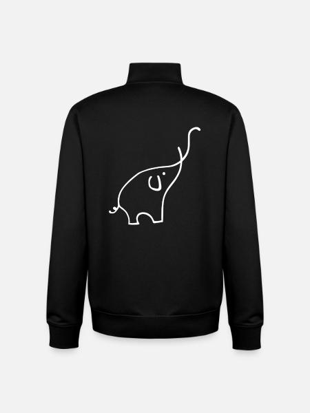 Éléphant - Sweat zippé unisexe en coton bio Stanley/Stella - noir