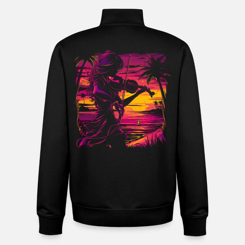 Geigerin Synthwave - Unisex Organic Zip Sweatshirt von Stanley/Stella - Schwarz