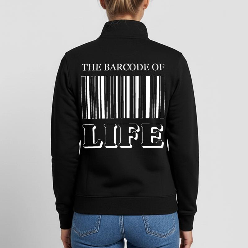 Le code-barres de la vie / Der Strichcode des Lebens Sweat zippé unisexe en coton bio Stanley/Stella