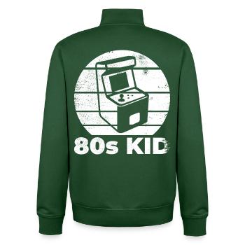80s Kid Gamer - Unisex Organic Zip Sweatshirt by Stanley/Stella - bottle green - Back - AI Model Male 185 dark (185cm)