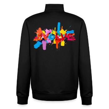 Develop further - Unisex Organic Zip Sweatshirt by Stanley/Stella - black - Back - AI Model Male 185 light (185cm)