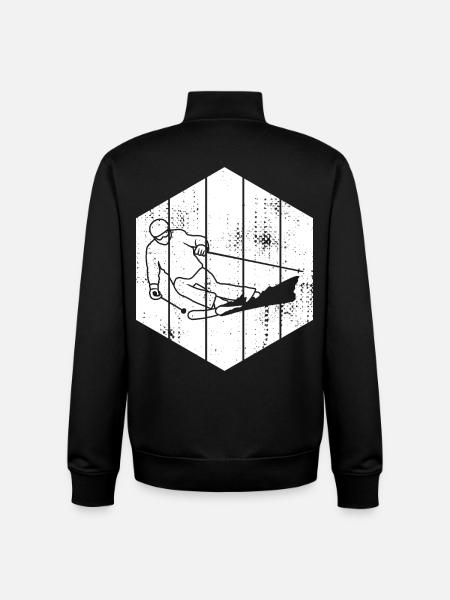 Skier Drawing - Unisex Organic Zip Sweatshirt by Stanley/Stella - black
