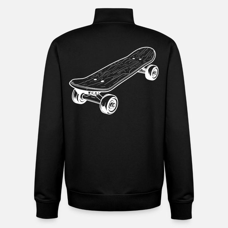 Skateboard Sketch - Unisex Organic Zip Sweatshirt by Stanley/Stella - black