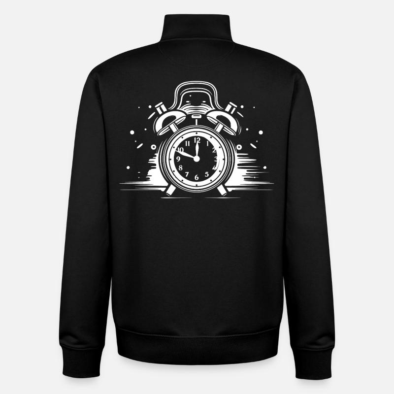 Wecker Zeichnung - Unisex Organic Zip Sweatshirt von Stanley/Stella - Schwarz
