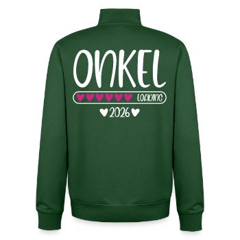 Onkel 2026 loading - Unisex Organic Zip Sweatshirt von Stanley/Stella - Flaschengrün - Hinten - AI Model Male 185 dark (185cm)