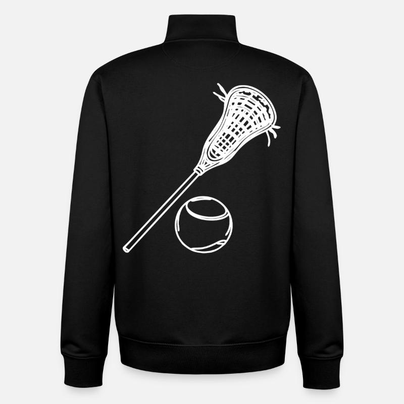 Lacrosse Sketch - Unisex Organic Zip Sweatshirt by Stanley/Stella - black