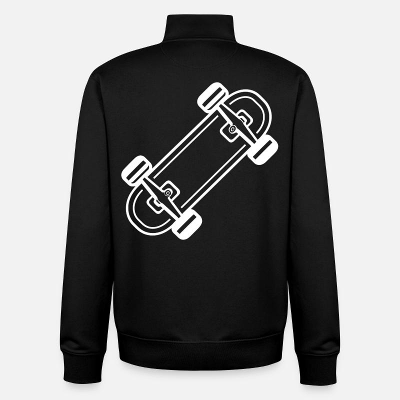 Skateboard Comic Style - Unisex Organic Zip Sweatshirt by Stanley/Stella - black