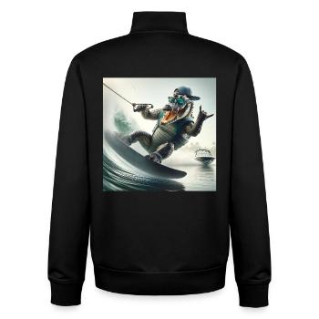 Coole Crocodile Wassersport Stil - Unisex Organic Zip Sweatshirt von Stanley/Stella - Schwarz - Hinten - AI Model Male 185 light (185cm)