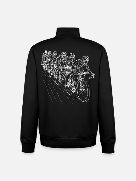 Cyclist Line Art - Unisex Organic Zip Sweatshirt by Stanley/Stella - black