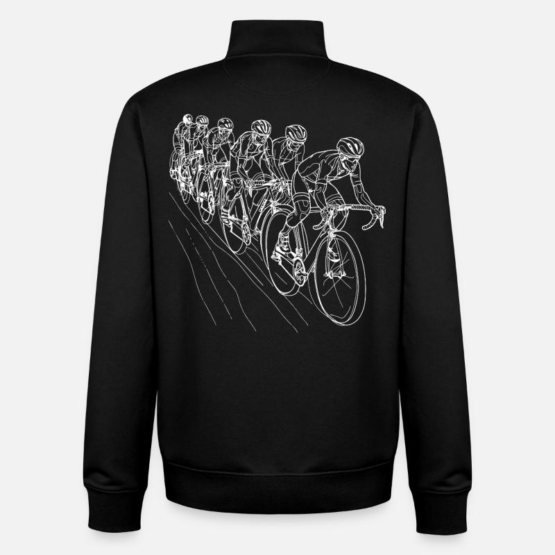 Radfahrer Line Art - Unisex Organic Zip Sweatshirt von Stanley/Stella - Schwarz