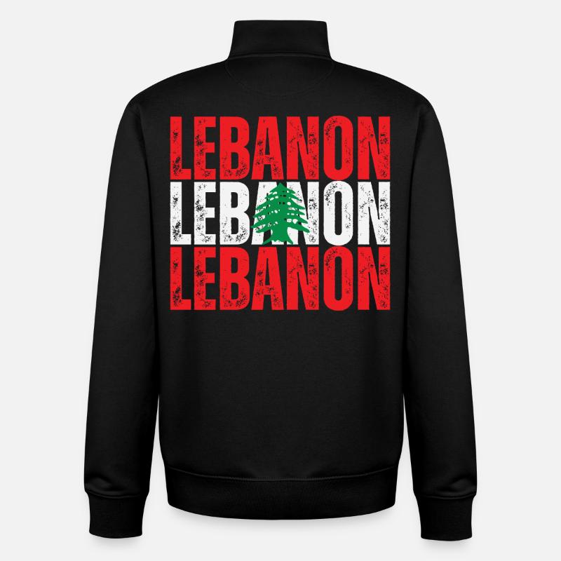 Drapeau du Liban, fierté libanaise - Sweat zippé unisexe en coton bio Stanley/Stella - noir