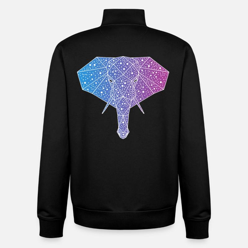 Galaktischer Elefant - Unisex Organic Zip Sweatshirt von Stanley/Stella - Schwarz