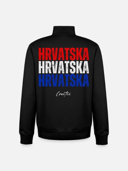 Drapeau croate, fierté croate - Sweat zippé unisexe en coton bio Stanley/Stella - noir