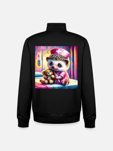 Niedlicher Igel im Pflegezimmer - Unisex Organic Zip Sweatshirt von Stanley/Stella - Schwarz