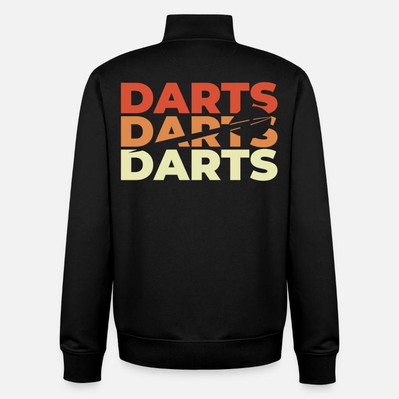 Dart Retro Look - Unisex Organic Zip Sweatshirt von Stanley/Stella - Schwarz