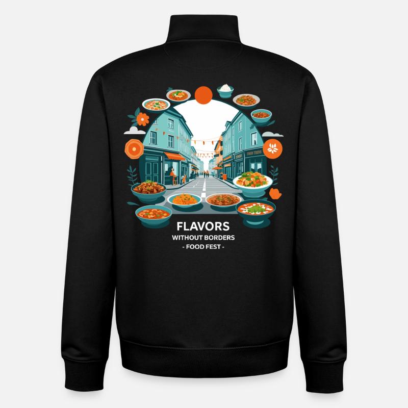 Festival de cuisine de rue - Sweat zippé unisexe en coton bio Stanley/Stella - noir