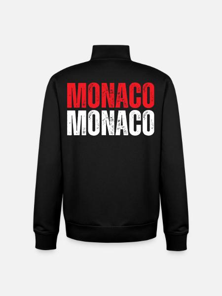 Monaco flag, Monegasque pride - Unisex Organic Zip Sweatshirt by Stanley/Stella - black