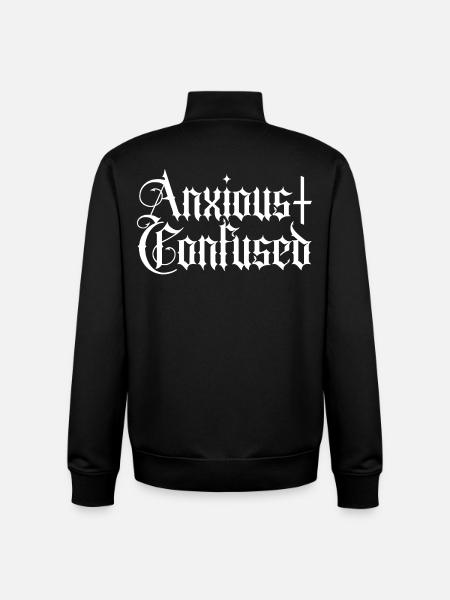 Anxious & Confused - Unisex Organic Zip Sweatshirt by Stanley/Stella - black