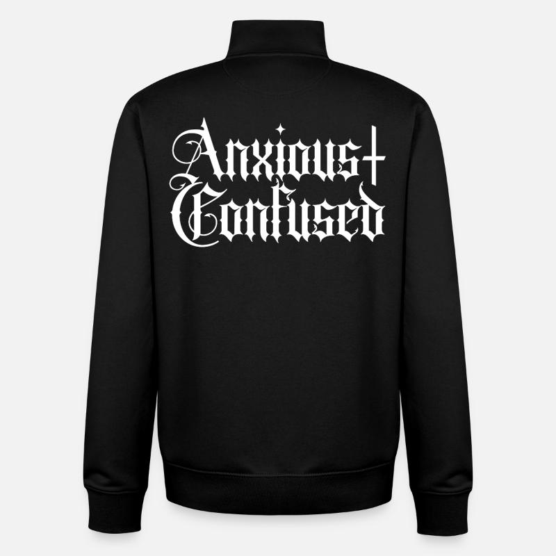 Anxious & Confused - Unisex Organic Zip Sweatshirt von Stanley/Stella - Schwarz